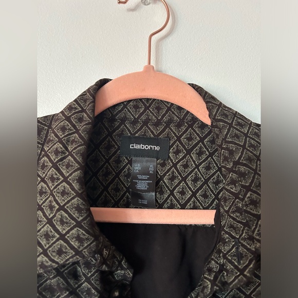 Dark Grey Patterned Button Up - Picture 3 of 5